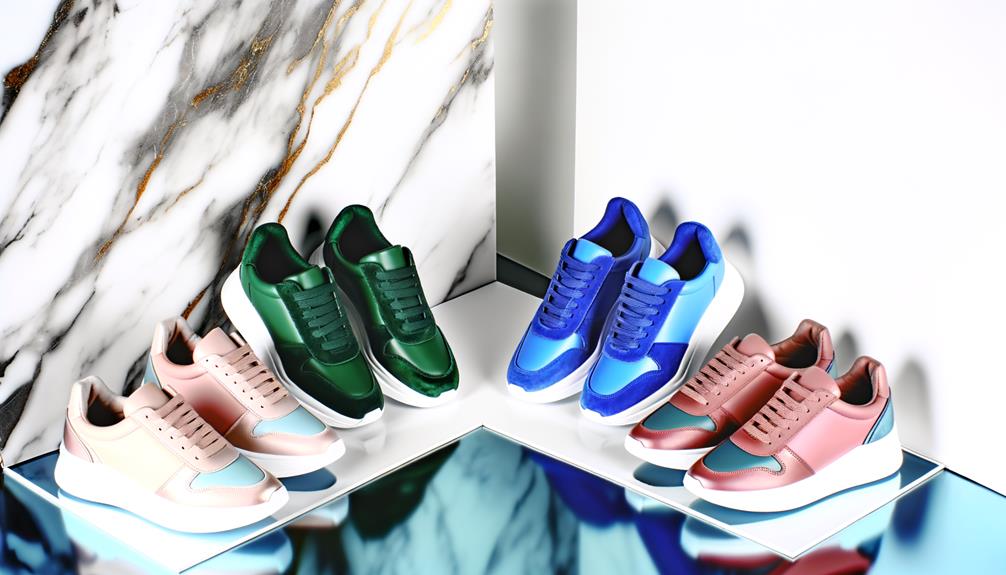 luxe sneakers in trendy colors